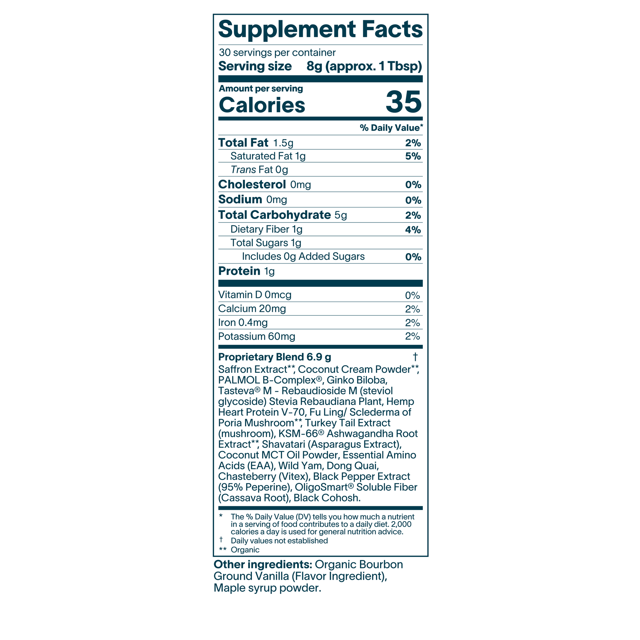 Ladywell Daily Hormone Balance Latte Mix Supplement Facts